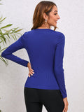 Decorative Button Long Sleeve Top - Your Second Look
