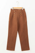 Decorative Button Straight Leg Pants - Your Second Look