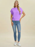 Double Take Full Size Mock Neck Short Sleeve Sweater - Your Second Look