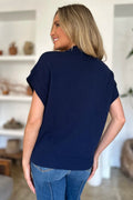 Double Take Full Size Mock Neck Short Sleeve Sweater - Your Second Look