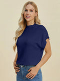 Double Take Full Size Mock Neck Short Sleeve Sweater - Your Second Look