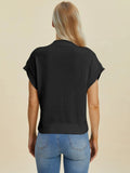 Double Take Full Size Mock Neck Short Sleeve Sweater - Your Second Look