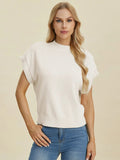 Double Take Full Size Mock Neck Short Sleeve Sweater - Your Second Look