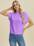 Double Take Full Size Mock Neck Short Sleeve Sweater - Your Second Look