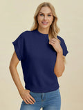 Double Take Full Size Mock Neck Short Sleeve Sweater - Your Second Look