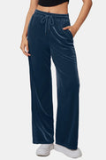 Drawstring Elastic Waist Straight Leg Pants - Your Second Look
