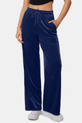 Drawstring Elastic Waist Straight Leg Pants - Your Second Look
