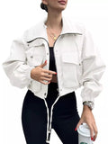 Drawstring Hem Zip Up Jacket - Your Second Look
