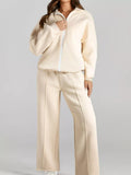 Drop Shoulder Zip Up Jacket and Drawstring Pants Set - Your Second Look