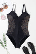 Embroidered V - Neck One - Piece Swimwear - Your Second Look