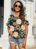 Floral Flounce Sleeve Blouse - Your Second Look
