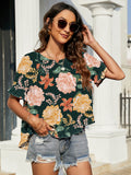 Floral Flounce Sleeve Blouse - Your Second Look