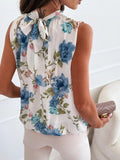 Floral Mock Neck Sleeveless Blouse - Your Second Look