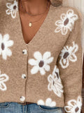 Floral Print Button - Up Knit Cardigan - Your Second Look