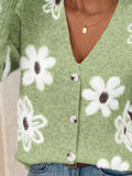 Floral Print Button - Up Knit Cardigan - Your Second Look