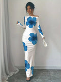 Floral Print One Shoulder Maxi Dress - Your Second Look