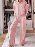 Full Size Cozy V - Neck Top and Pants Set Plus Size - Your Second Look