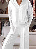 Full Size Cozy V - Neck Top and Pants Set Plus Size - Your Second Look