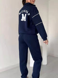 Full Size Striped Quarter Zip Top and Pants Set Plus Size - Your Second Look