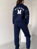 Full Size Striped Quarter Zip Top and Pants Set Plus Size - Your Second Look