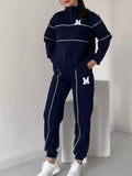 Full Size Striped Quarter Zip Top and Pants Set Plus Size - Your Second Look