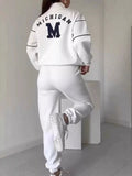 Full Size Striped Quarter Zip Top and Pants Set Plus Size - Your Second Look