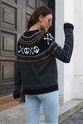 Ghost Pattern Round Neck Long Sleeve Sweater - Your Second Look
