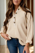 Half Button Long Sleeve Top - Your Second Look