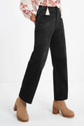Half Elastic Waist Straight Pants - Your Second Look