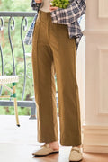 Half Elastic Waist Straight Pants - Your Second Look