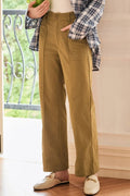 Half Elastic Waist Straight Pants - Your Second Look