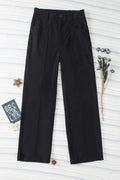 Half Elastic Waist Straight Pants - Your Second Look