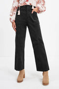 Half Elastic Waist Straight Pants - Your Second Look