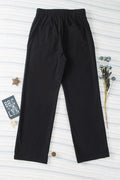 Half Elastic Waist Straight Pants - Your Second Look