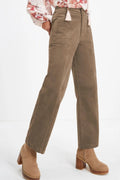 Half Elastic Waist Straight Pants - Your Second Look