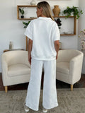 Half Zip Short Sleeve Top and Pants Set - Your Second Look
