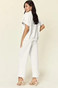 Half Zip Short Sleeve Top and Pants Set - Your Second Look