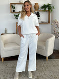 Half Zip Short Sleeve Top and Pants Set - Your Second Look