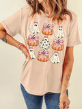 Halloween Bowknot Ghost Pumpkin Graphic T Shirt - Your Second Look