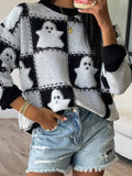 Halloween Ghost Checkered Sweater - Your Second Look