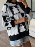 Halloween Ghost Checkered Sweater - Your Second Look
