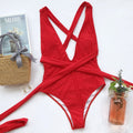 Halter Neck Deep V Tied One - Piece Swimsuit - Your Second Look