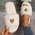 Heart Open Toe Flats Slippers - Your Second Look
