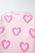 Heart Shape Bubble Sleeve Baggy Sweater - Your Second Look