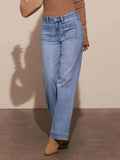 High Rise Front Pocket Patch Wide Leg Jeans - Your Second Look