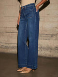 High Rise Front Pocket Patch Wide Leg Jeans - Your Second Look
