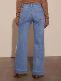 High Rise Front Pocket Patch Wide Leg Jeans - Your Second Look