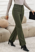 High Waist Square Pockets Corduroy Pants - Your Second Look