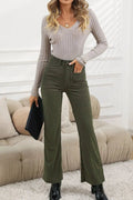 High Waist Square Pockets Corduroy Pants - Your Second Look