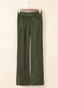 High Waist Square Pockets Corduroy Pants - Your Second Look